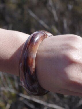 Vintage Lucite Marble Lucite Bangle